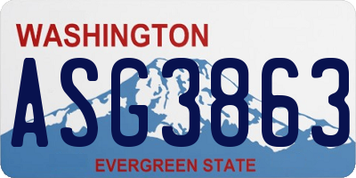 WA license plate ASG3863