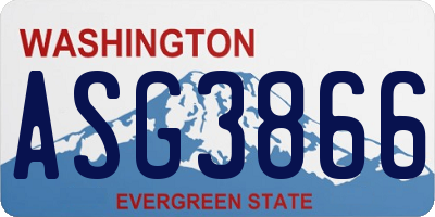 WA license plate ASG3866