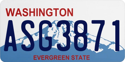 WA license plate ASG3871