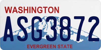 WA license plate ASG3872