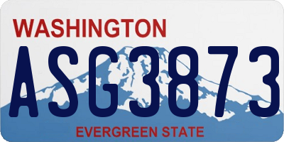 WA license plate ASG3873
