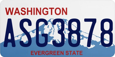 WA license plate ASG3878