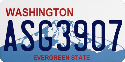 WA license plate ASG3907