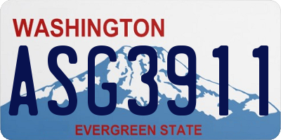 WA license plate ASG3911