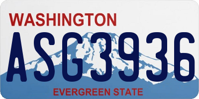 WA license plate ASG3936