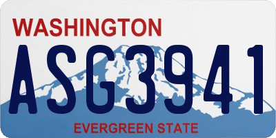WA license plate ASG3941