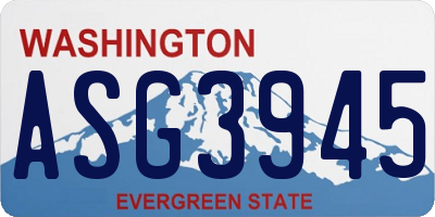 WA license plate ASG3945