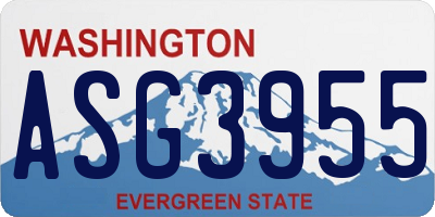 WA license plate ASG3955