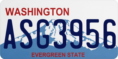 WA license plate ASG3956