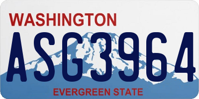 WA license plate ASG3964