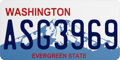 WA license plate ASG3969