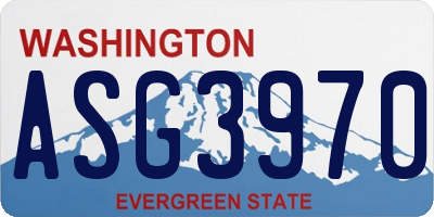 WA license plate ASG3970