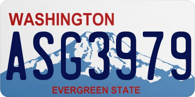 WA license plate ASG3979