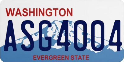 WA license plate ASG4004