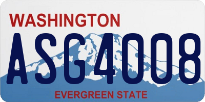 WA license plate ASG4008