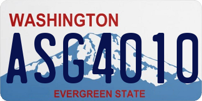 WA license plate ASG4010