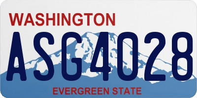 WA license plate ASG4028