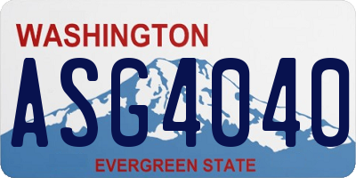 WA license plate ASG4040
