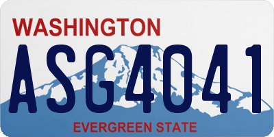 WA license plate ASG4041