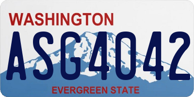 WA license plate ASG4042