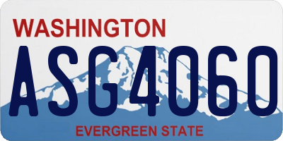 WA license plate ASG4060