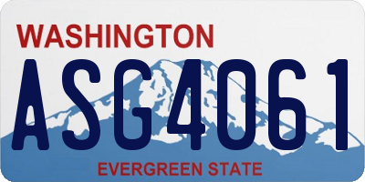 WA license plate ASG4061