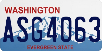 WA license plate ASG4063