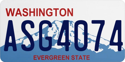 WA license plate ASG4074