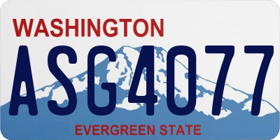 WA license plate ASG4077