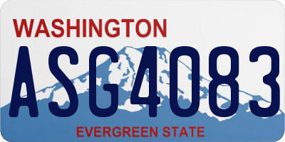 WA license plate ASG4083