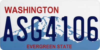 WA license plate ASG4106