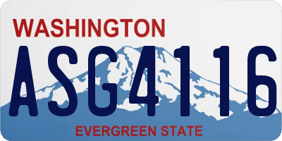 WA license plate ASG4116