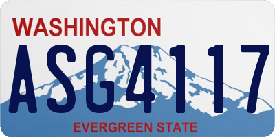 WA license plate ASG4117
