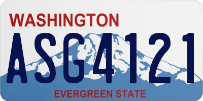 WA license plate ASG4121