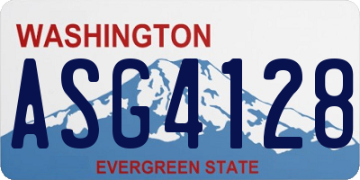 WA license plate ASG4128