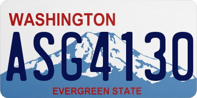 WA license plate ASG4130