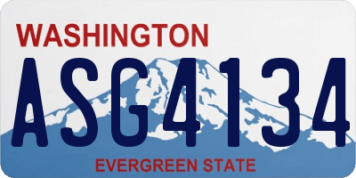 WA license plate ASG4134
