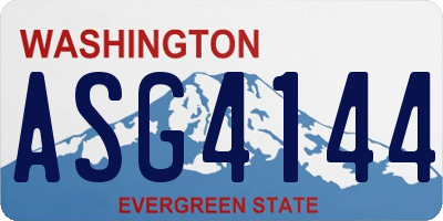 WA license plate ASG4144