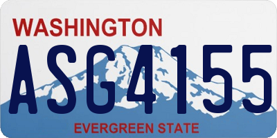 WA license plate ASG4155