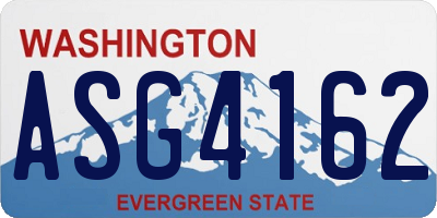 WA license plate ASG4162