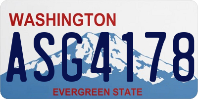 WA license plate ASG4178
