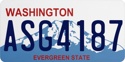 WA license plate ASG4187