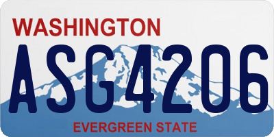 WA license plate ASG4206