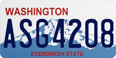 WA license plate ASG4208