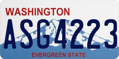 WA license plate ASG4223