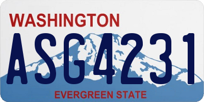WA license plate ASG4231