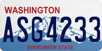 WA license plate ASG4233