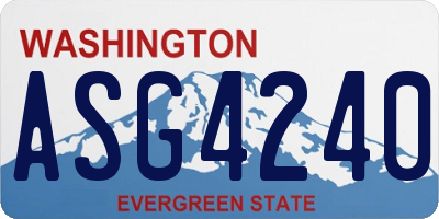 WA license plate ASG4240