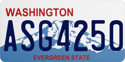 WA license plate ASG4250