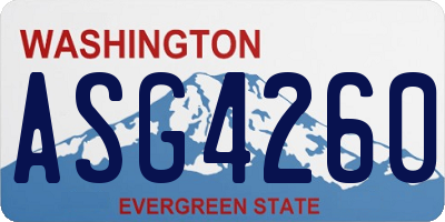 WA license plate ASG4260